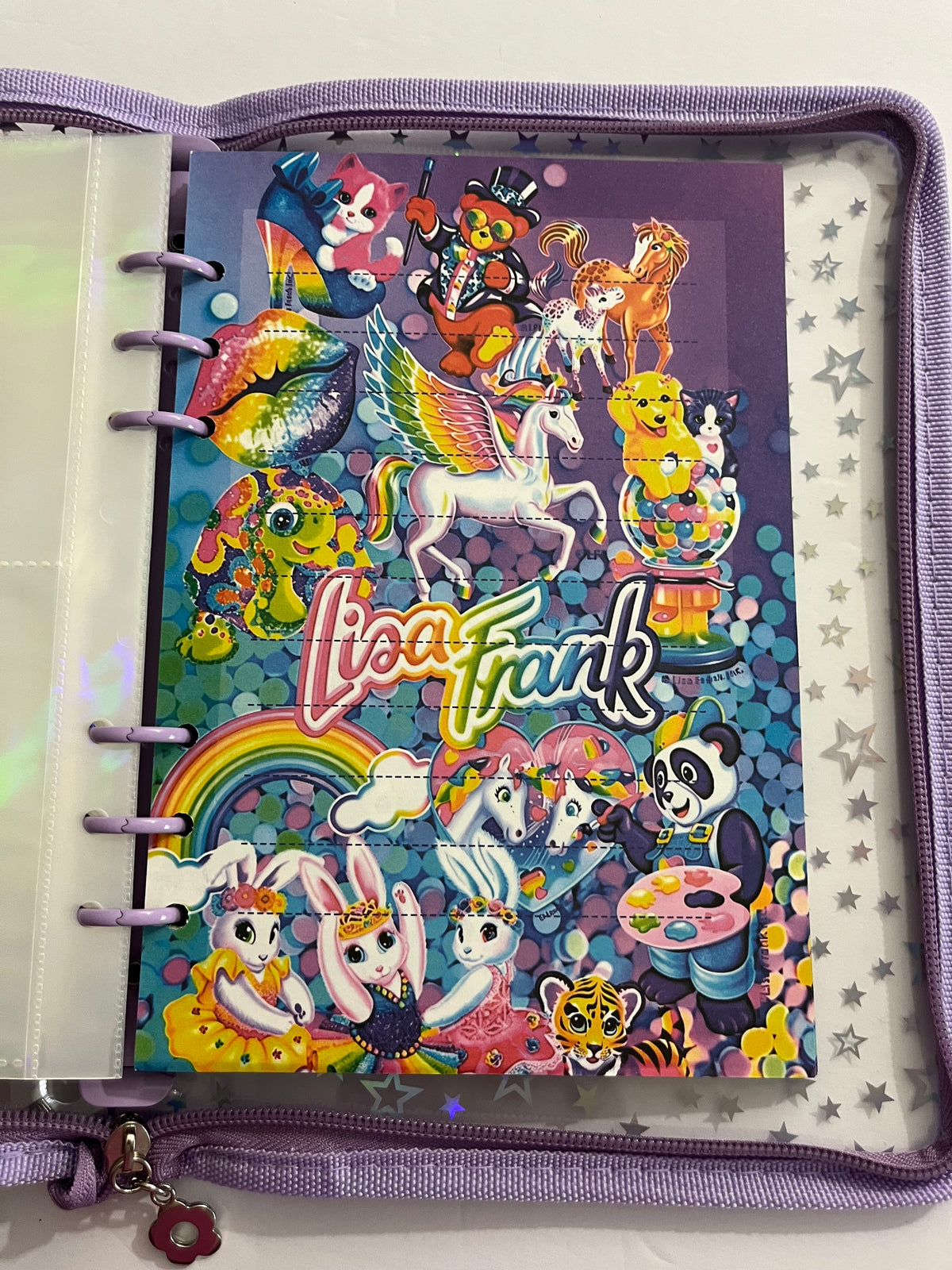 Lisa Frank Purple Zipper Savings Challenge Binder