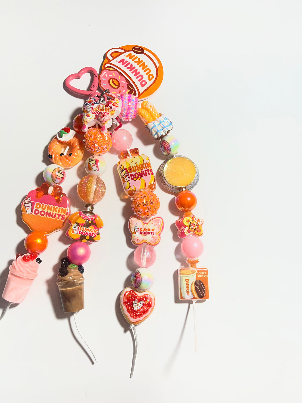 Dunkin Donuts Beaded Keychain
