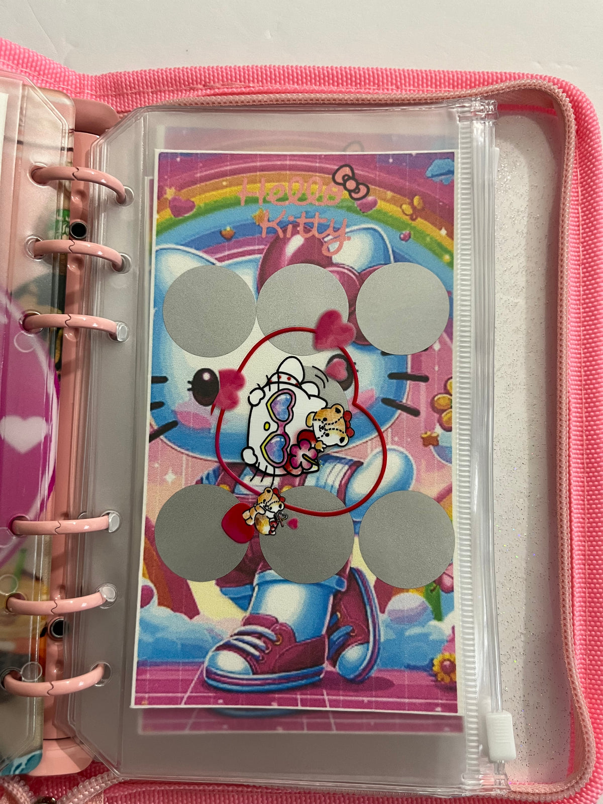 Hello Kitty A6 size mystery savings challenge binder