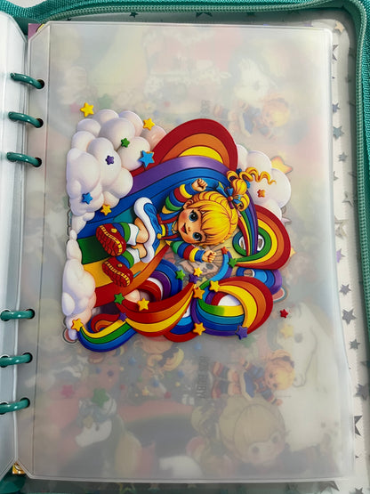 Teal Rainbow Brite Zipper Savings Challenge Binder