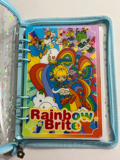 Light Blue Rainbow Brite Zipper Savings Challenge Binder