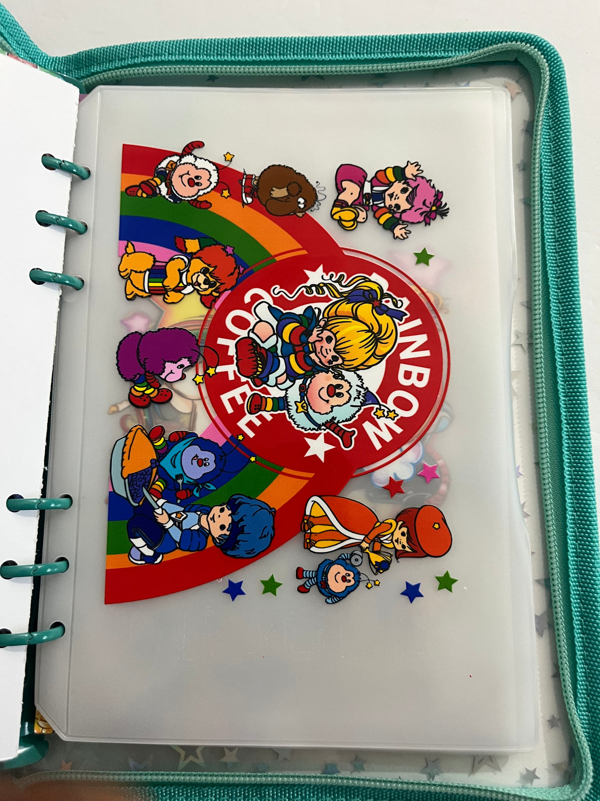 Teal Rainbow Brite Zipper Savings Challenge Binder