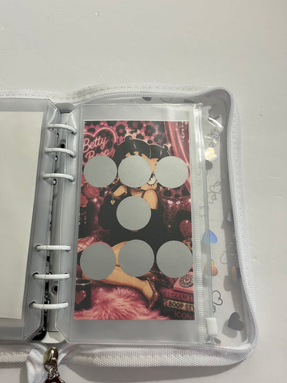 Betty Boop White Zipper A6 savings challenge binder