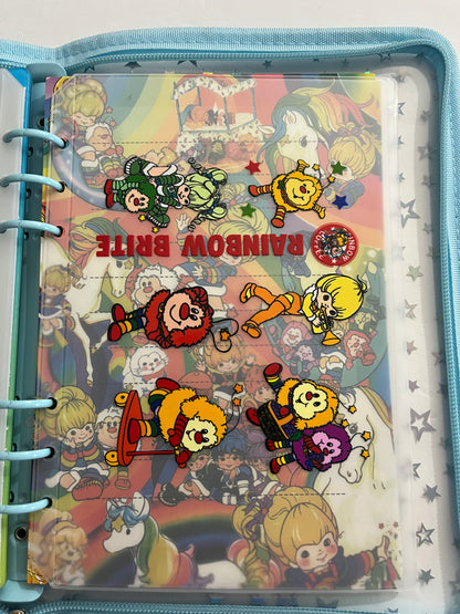 Light Blue Rainbow Brite Zipper Savings Challenge Binder