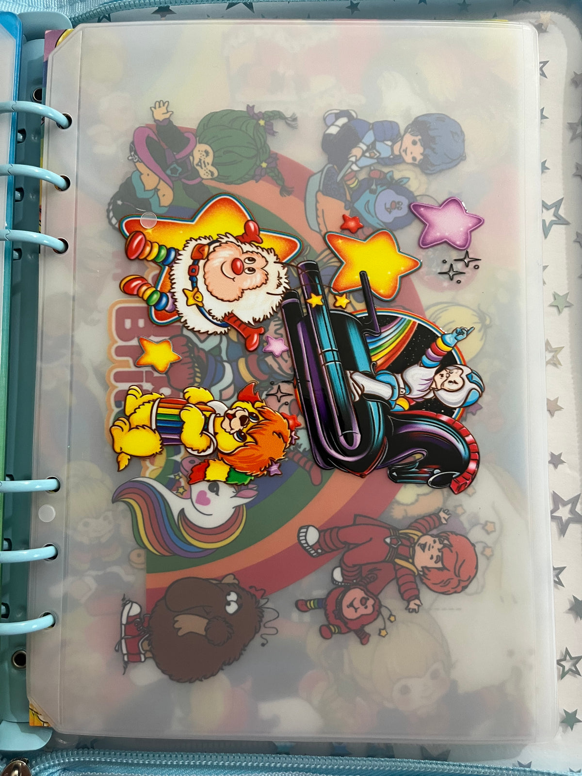 Light Blue Rainbow Brite Zipper Savings Challenge Binder