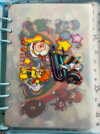 Light Blue Rainbow Brite Zipper Savings Challenge Binder