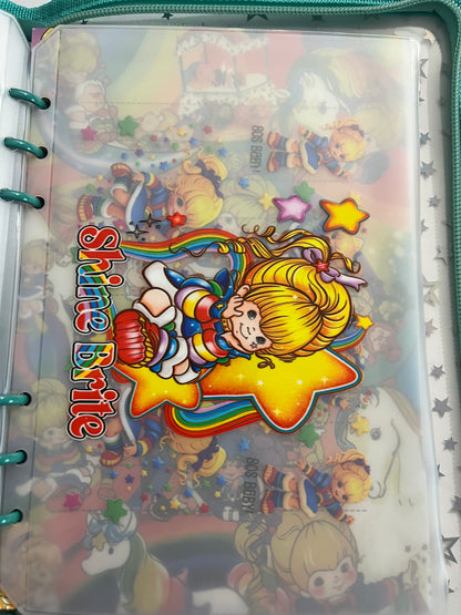 Teal Rainbow Brite Zipper Savings Challenge Binder