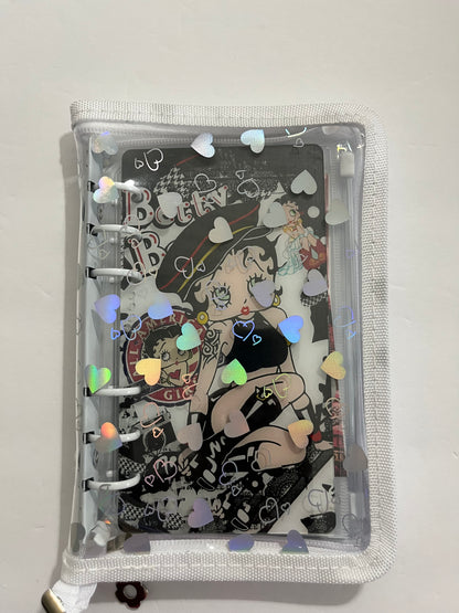Betty Boop White Zipper A6 savings challenge binder