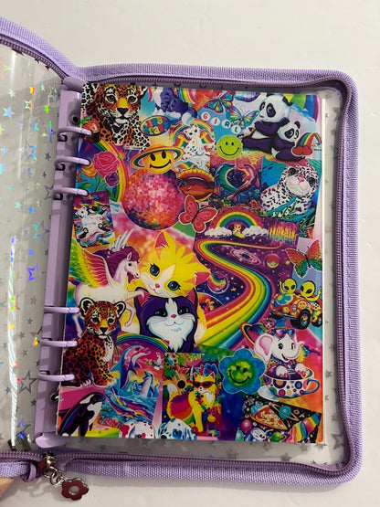 Lisa Frank Purple Zipper Savings Challenge Binder