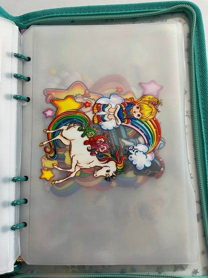 Teal Rainbow Brite Zipper Savings Challenge Binder