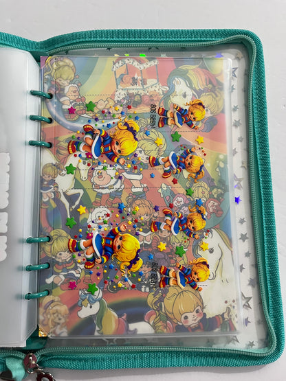 Teal Rainbow Brite Zipper Savings Challenge Binder