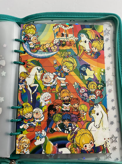 Teal Rainbow Brite Zipper Savings Challenge Binder