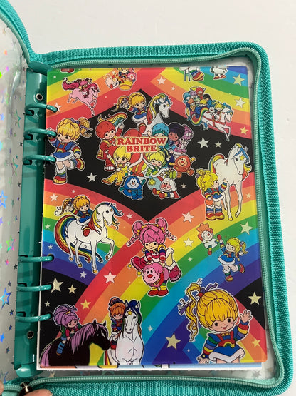 Teal Rainbow Brite Zipper Savings Challenge Binder