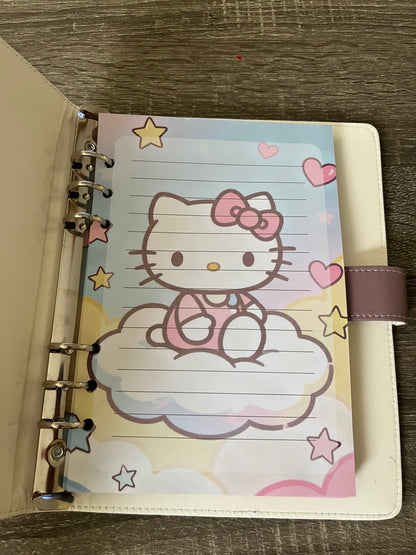 Racing Kitty A5 6 ring binder notebook with matching paper