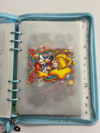 Light Blue Rainbow Brite Zipper Savings Challenge Binder
