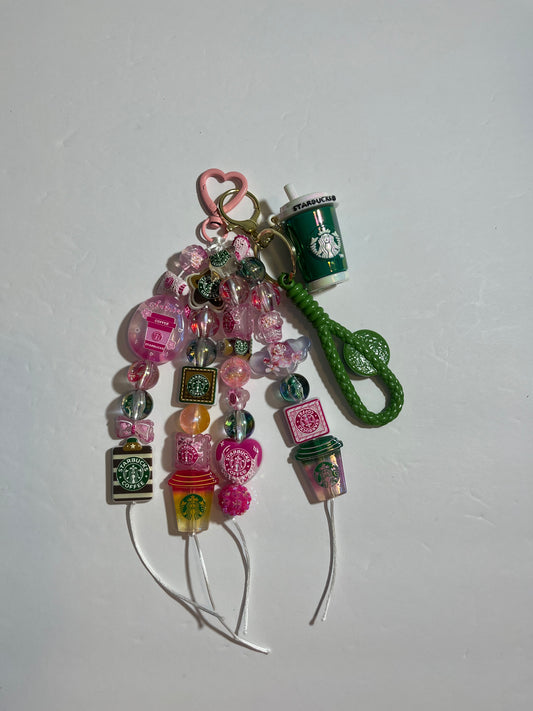 Starbucks Coffee Cup Beaded Keychain