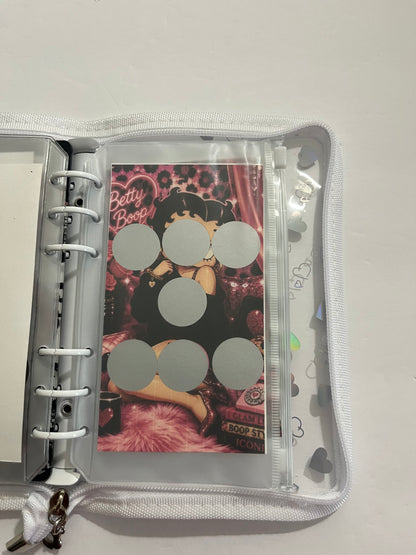 Betty Boop White Zipper A6 savings challenge binder