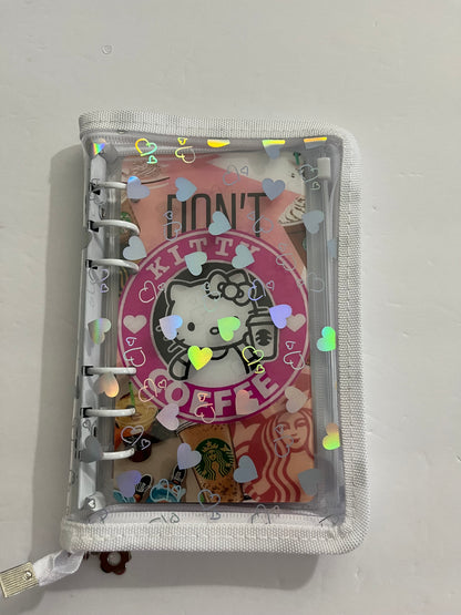 Hello Kitty White Zipper A6 size mystery savings challenge binder