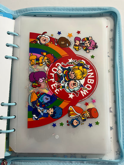 Light Blue Rainbow Brite Zipper Savings Challenge Binder