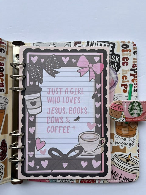 Starbucks Pink Drink A5 6 Ring Notebook Binder with Paper